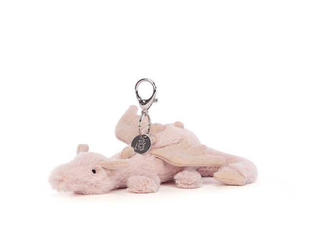 Teddy Bear n Doll - JellyCat Rose Dragon Bag Charm  - TJ1204A1 Photo